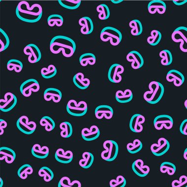 Çizgi Göz Maskesi simgesi siyah arkaplandaki kusursuz deseni izole etti. Vektör