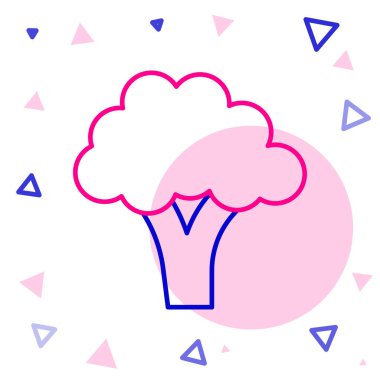 Brokoli çizgisi simgesi beyaz arkaplanda izole edildi. Renkli taslak konsepti. Vektör