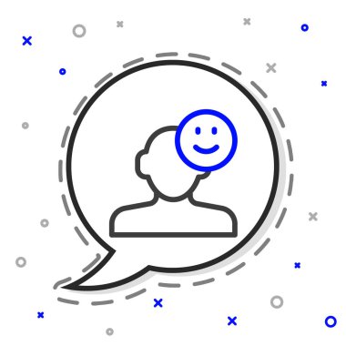 Beyaz arkaplanda iyi ruh hali simgesi izole edildi. Renkli taslak konsepti. Vektör