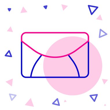 Satır Posta ve e- posta simgesi beyaz arkaplanda izole edildi. Zarf sembolü e-postası. E- posta kodu. Renkli taslak konsepti. Vektör