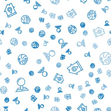 Çizgiyi konum işaretleyicisi, konum evi ve küre ile kusursuz desenli olarak ayarla. Vektör