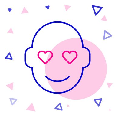 Beyaz arka planda izole edilmiş romantik erkek simgesi. Sevgililer Günün kutlu olsun. Renkli taslak konsepti. Vektör.