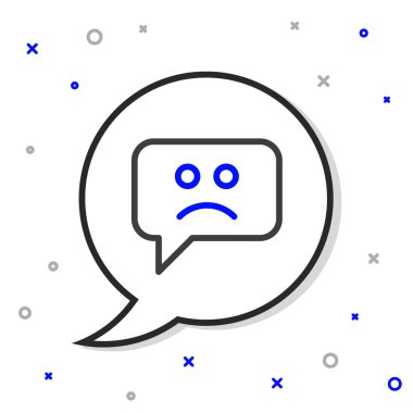 Beyaz arkaplanda izole edilmiş Hüzünlü Gülümseme simgesi. Duygusal yüz ifadesi. Renkli taslak konsepti. Vektör.