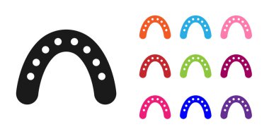 Black Mouth guard boxer icon isolated on white background. Set icons colorful. Vector.