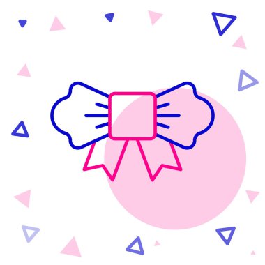 Çizgi papyon simgesi beyaz arkaplanda izole edildi. Renkli taslak konsepti. Vektör