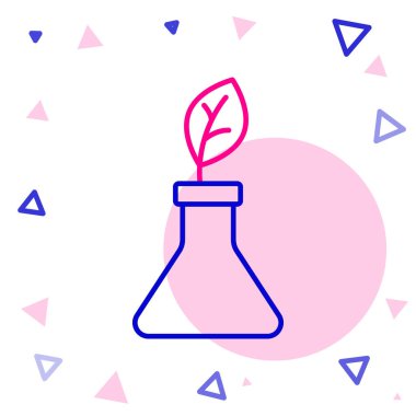 Çizgi Bitkisi üreme ikonu beyaz arkaplanda izole edildi. Test tüplerinde büyüyen bitkiler. Organik gıda, tarım ve hidrofonik. Renkli taslak konsepti. Vektör