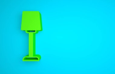 Green Table lamp icon isolated on blue background. Minimalism concept. 3D render illustration.