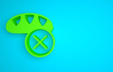 Green Donation food icon isolated on blue background. Minimalism concept. 3D render illustration.