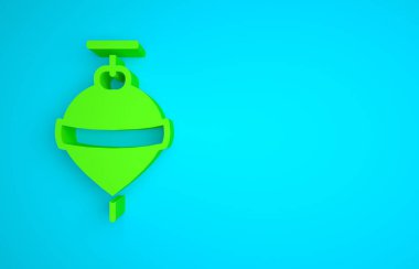 Green Whirligig toy icon isolated on blue background. Minimalism concept. 3D render illustration.