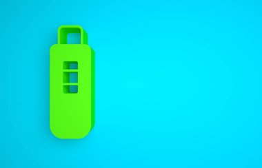 Green Pregnancy test icon isolated on blue background. Minimalism concept. 3D render illustration.