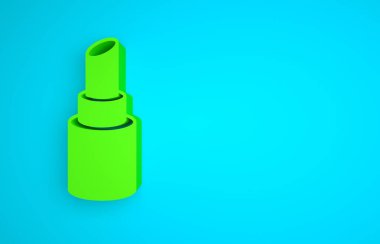 Green Lipstick icon isolated on blue background. Minimalism concept. 3D render illustration.