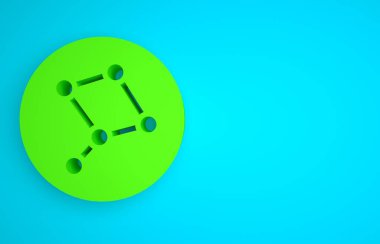 Green Great Bear constellation icon isolated on blue background. Minimalism concept. 3D render illustration.