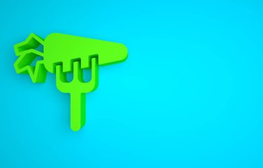 Green Carrot icon isolated on blue background. Minimalism concept. 3D render illustration.