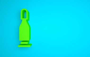 Green Bullet icon isolated on blue background. Minimalism concept. 3D render illustration.