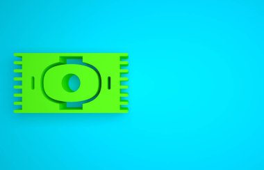 Green Classic carpet icon isolated on blue background. Minimalism concept. 3D render illustration.
