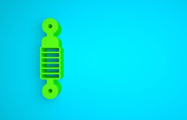 Green Shock absorber icon isolated on blue background. Minimalism concept. 3D render illustration.