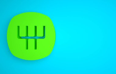 Green Gear shifter icon isolated on blue background. Manual transmission icon. Minimalism concept. 3D render illustration.
