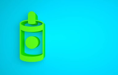 Green Firework icon isolated on blue background. Concept of fun party. Explosive pyrotechnic symbol. Lighting firecrackers. Minimalism concept. 3D render illustration.