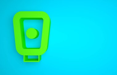 Green Boxing training paws icon isolated on blue background. Minimalism concept. 3D render illustration.