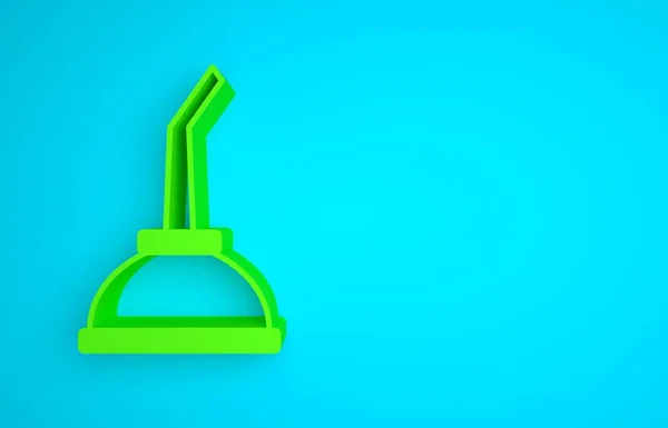 Green Canister for motor machine oil icon isolated on blue background. Oil gallon. Oil change service and repair. Minimalism concept. 3D render illustration.