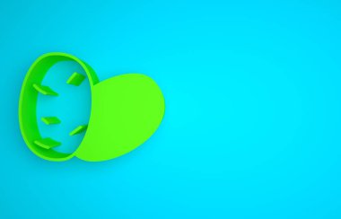 Green Potato icon isolated on blue background. Minimalism concept. 3D render illustration .