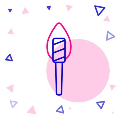 Meşale Hattı simgesi beyaz arkaplanda izole edildi. Sembol ateşi sıcak, alev gücü, alev ve ısı. Renkli taslak konsepti. Vektör