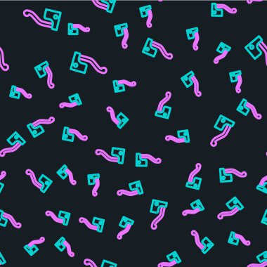 Çizgi bisikleti fren simgesi siyah arkaplanda izole edilmiş. Vektör