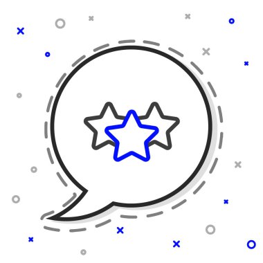 Beşinci Satır: Müşteri Ürün Değerlendirme simgesi beyaz arkaplanda izole edildi. Favori, en iyi derecelendirme, ödül sembolü. Renkli taslak konsepti. Vektör