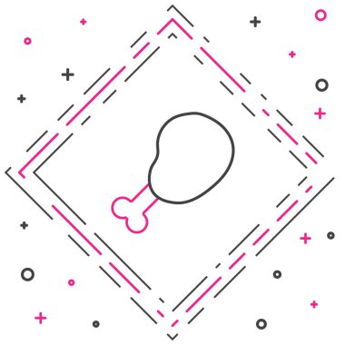 Tavuk budu simgesi beyaz arkaplanda izole edildi. Tavuk budu. Renkli taslak konsepti. Vektör