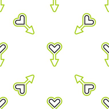 Line Female gender symbol icon isolated seamless pattern on white background. Venus symbol. The symbol for a female organism or woman.  Vector