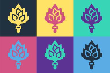 Pop Art Sauna süpürge simgesi renk arkaplanında izole edildi. Huş dallarından süpürge, Rus buhar banyosu, sauna, çamaşırhane dalları. Vektör