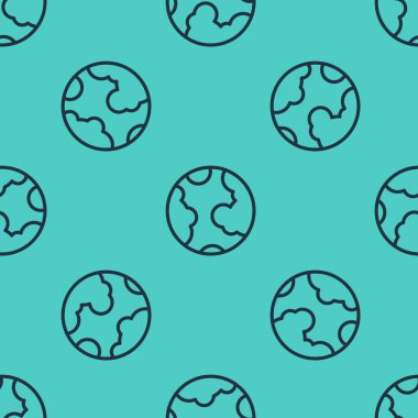 Siyah çizgi Dünya ikonu yeşil arka planda izole edilmiş pürüzsüz desen. Dünya ya da Dünya işareti. Küresel internet sembolü. Geometrik şekiller. Vektör