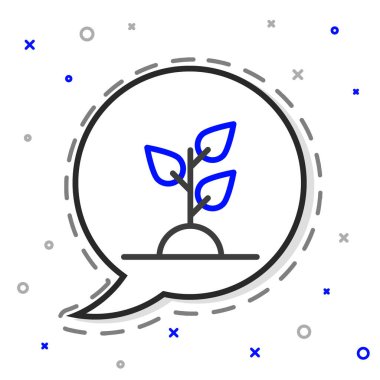 Hat gönüllülerinin ağaç dikme ikonu beyaz arka planda izole edildi. Bitkileri ve ağaçları koruyan ekolojik koruma. Renkli taslak konsepti. Vektör