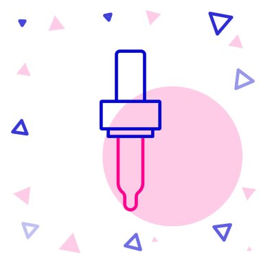Hat Pipette simgesi beyaz arkaplanda izole edildi. Tıbbi, kozmetik, kimya laboratuvarı ekipmanları. Renkli taslak konsepti. Vektör.