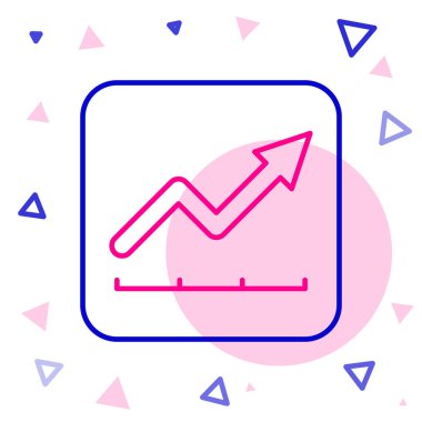 Çizgi Finansal Büyüme Simgesi beyaz arka planda izole edildi. Gelirleri arttırıyorum. Renkli taslak konsepti. Vektör