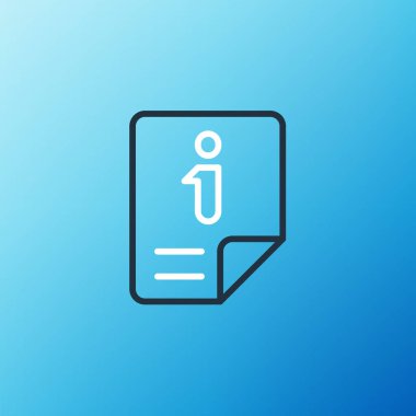 Satır Bilgisi simgesi mavi arkaplanda izole edildi. Renkli taslak konsepti. Vektör