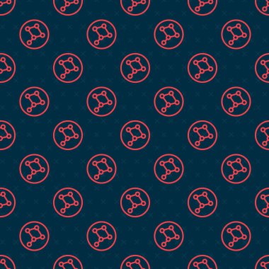 Kırmızı çizgi Büyük Ayı takımyıldızı ikonu siyah arkaplanda izole edilmiş pürüzsüz desen. Vektör