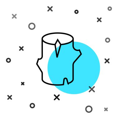 Siyah çizgi tahta kütük simgesi beyaz arkaplanda izole edildi. Yakacak odun yığını. Rastgele dinamik şekiller. Vektör