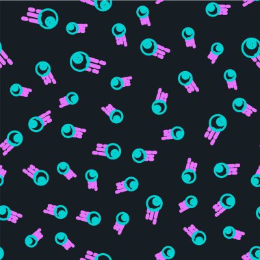 Çizgi bilardo bilardo topu 8 numaralı ikon siyah arka planda izole edilmiş. Vektör