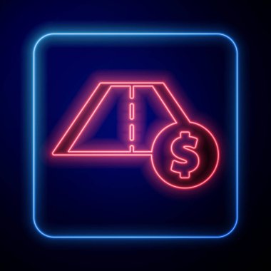 Parlak neon tramvay tabelası. Siyah arkaplanda sinyal simgesi izole edildi. İşaretçi sembolü. Sokak bilgi tabelası. Yön tabelası. Vektör