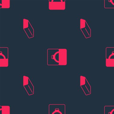 Set Gold bars and Diamond engagement ring in box on seamless pattern. Vector