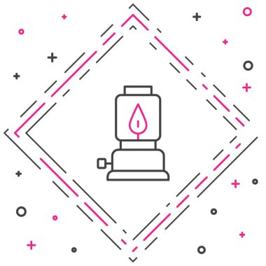 Kamp feneri simgesi beyaz arkaplanda izole edildi. Mutlu Cadılar Bayramı Partisi. Renkli taslak konsepti. Vektör.