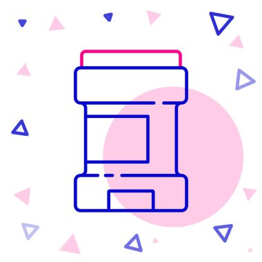 Terleme önleyici deodorant rulo simgesi beyaz arkaplanda izole edildi. Vücut hijyeni için kozmetik. Renkli taslak konsepti. Vektör.