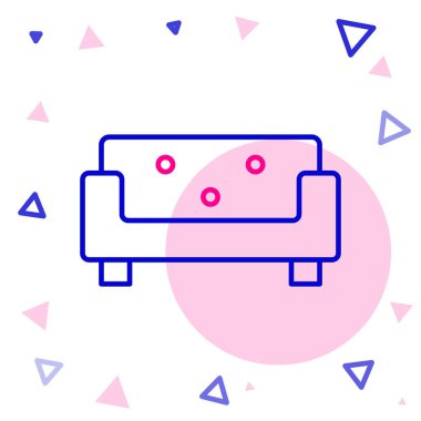 Satır Kanepesi simgesi beyaz arkaplanda izole edildi. Renkli taslak konsepti. Vektör