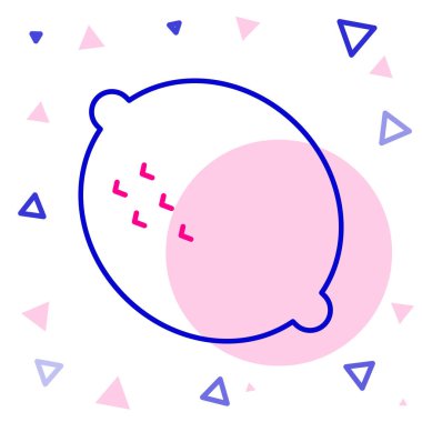 Lemon çizgi simgesi beyaz arkaplanda izole edildi. Renkli taslak konsepti. Vektör