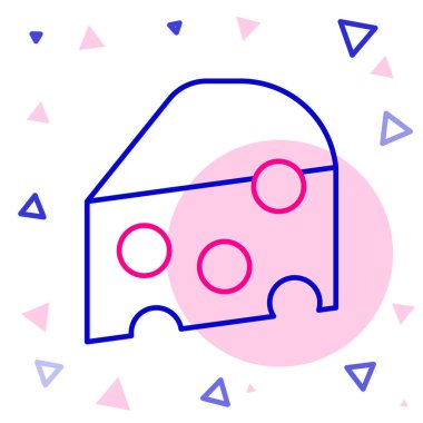 Çizgi Peynir simgesi beyaz arkaplanda izole edildi. Renkli taslak konsepti. Vektör