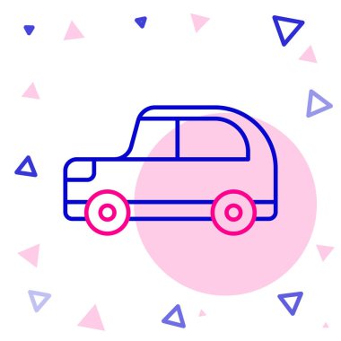 Çizgi Arabası simgesi beyaz arkaplanda izole edildi. Renkli taslak konsepti. Vektör