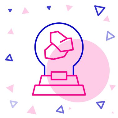 Beyaz zemin üzerinde çeşitli mineraller, kayalar ve kristaller bulunan çizgi sergisi. Mineraller sergisi, mineraloji, jeoloji fuarı veya müze. Renkli taslak konsepti. Vektör