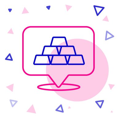 Satır Altın çubukları simgesi beyaz arkaplanda izole edildi. Bankacılık işi konsepti. Renkli taslak konsepti. Vektör