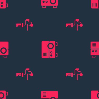 Set Gimbal stabilizer for camera and Media projector on seamless pattern. Vector